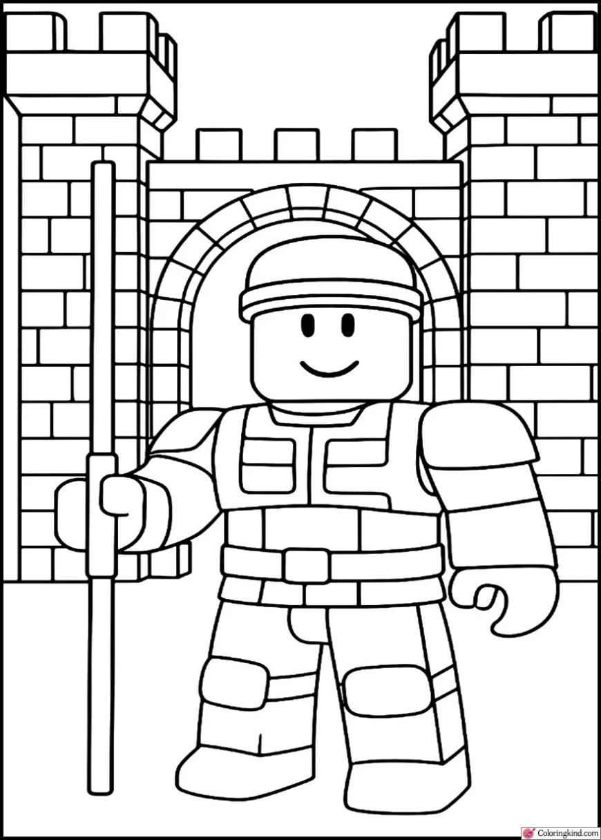 Roblox Soldier Standing at Fortress Gate