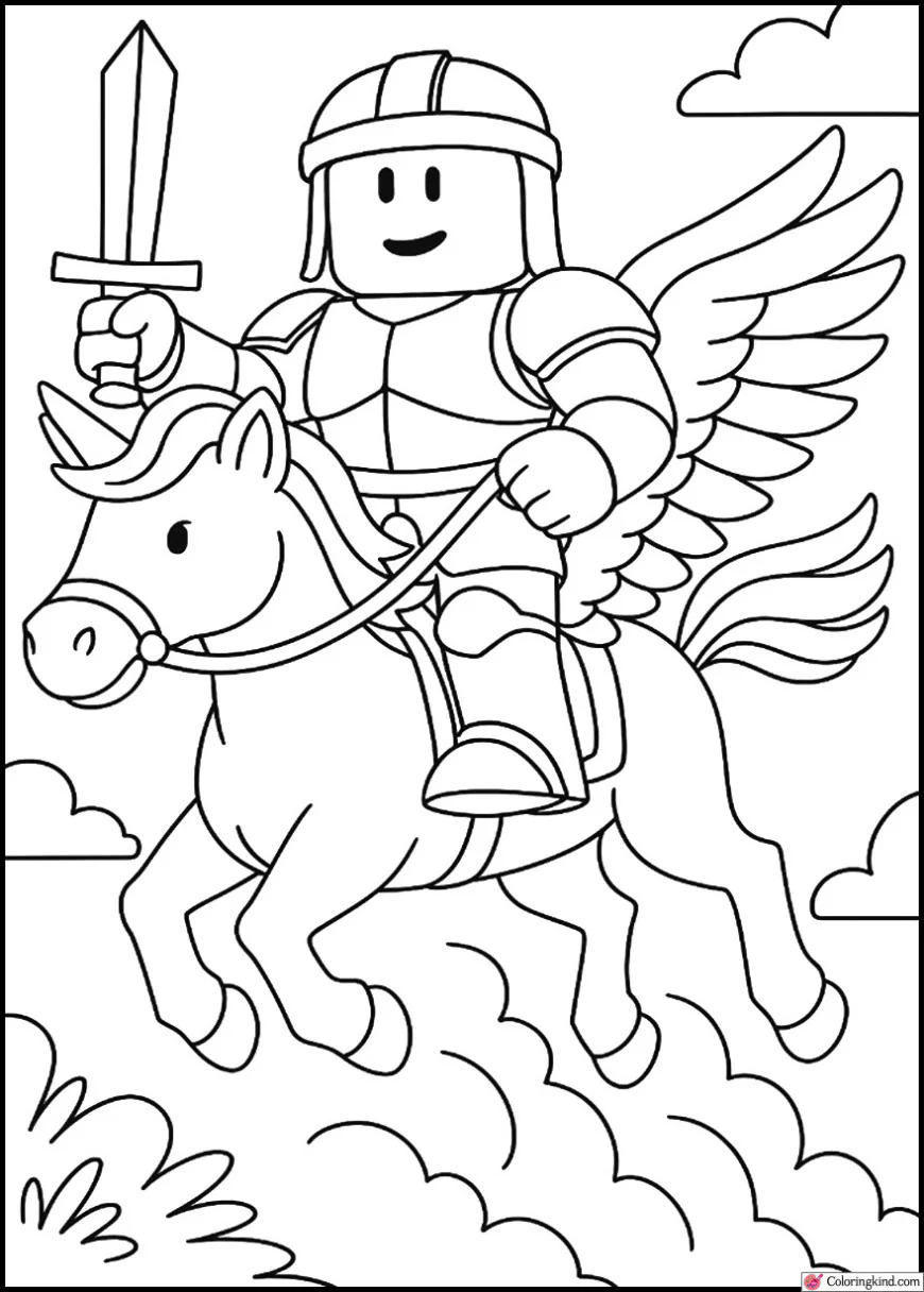 Roblox Knight Riding a Winged Horse