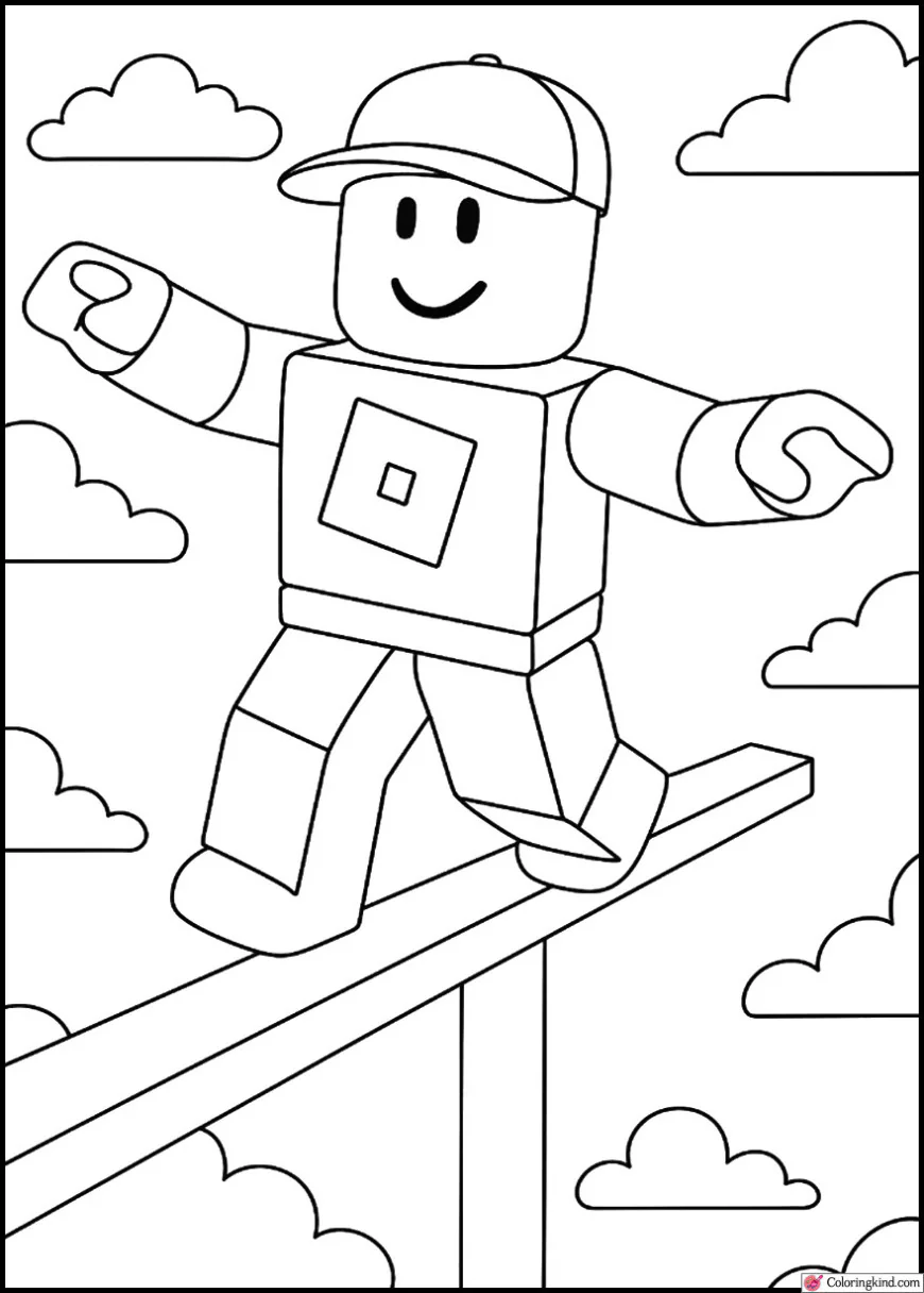 Roblox Avatar Balancing on Thin Obby Beam