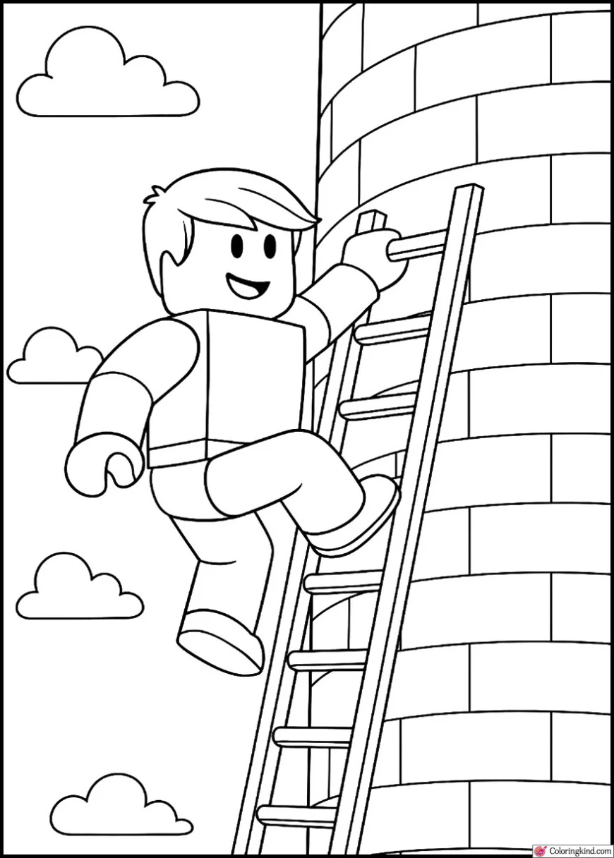 Roblox Player Climbing Giant Tower Obby