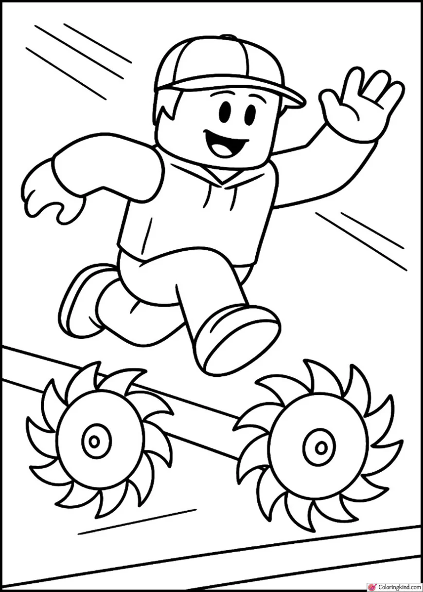 Roblox Character Jumping Over Spinning Blades