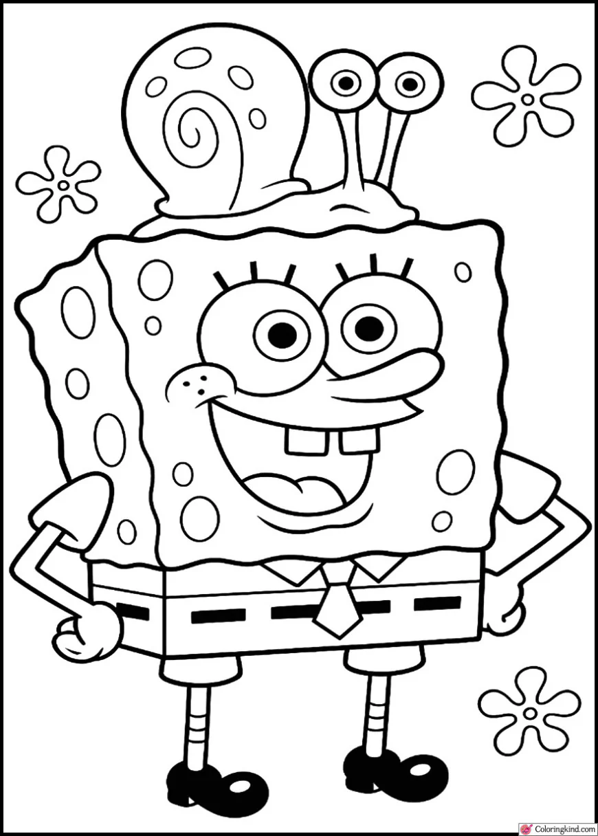 Gary Riding on SpongeBob’s Shoulder