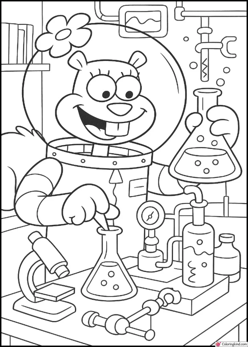 Sandy Inventing in Her Science Lab