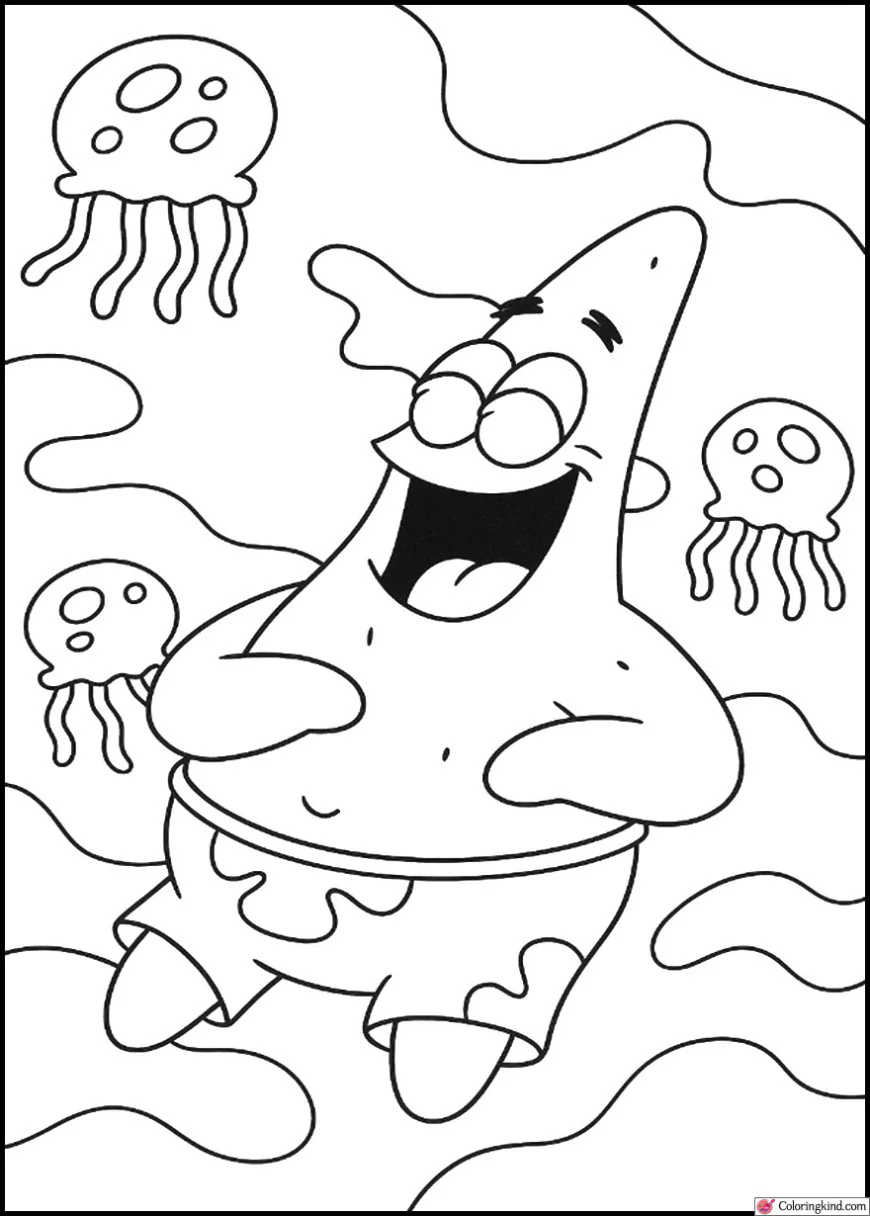 Patrick Laughing with Jellyfish Around