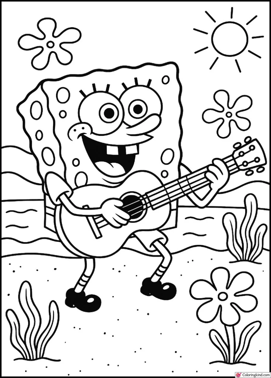 SpongeBob Playing Guitar at the Goo Lagoon