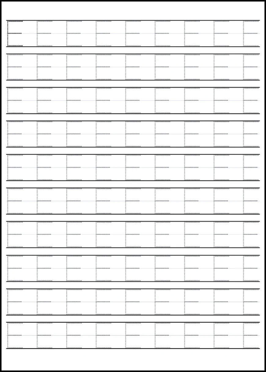 "E and F" - Alphabet Letter Tracing