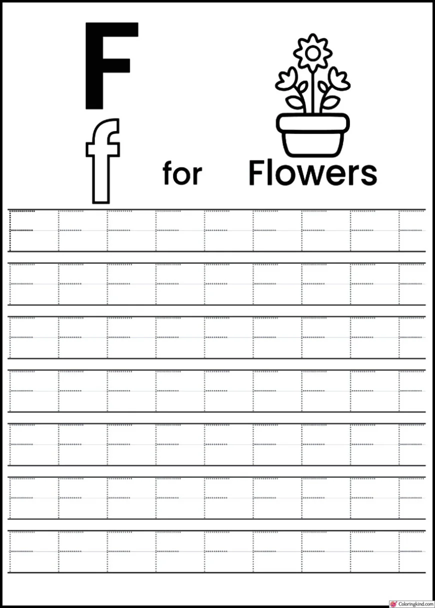 "E and F" - Alphabet Letter Tracing