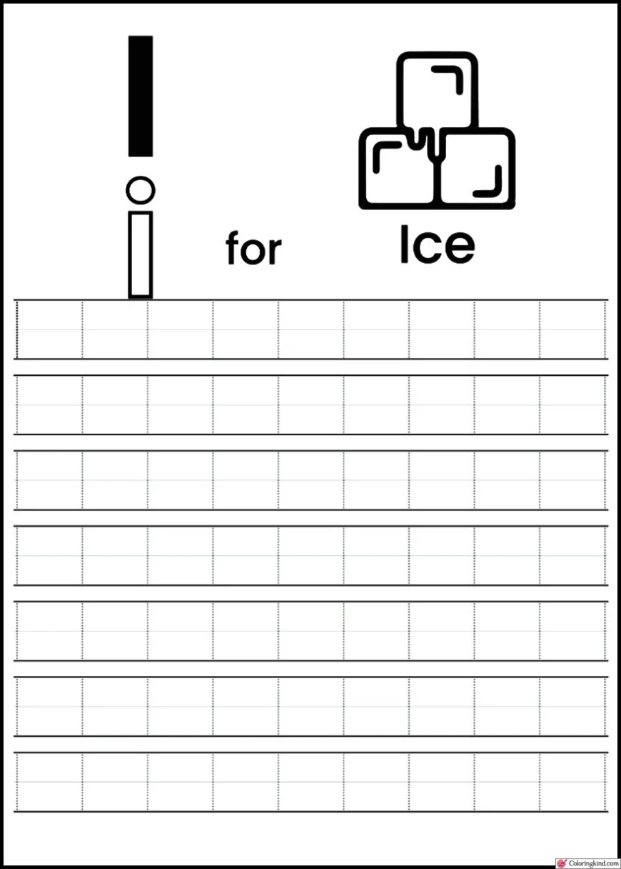 I - J Letter Tracing Worksheets