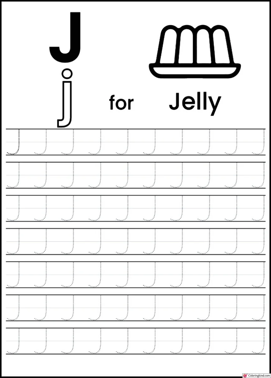 I - J Letter Tracing Worksheets