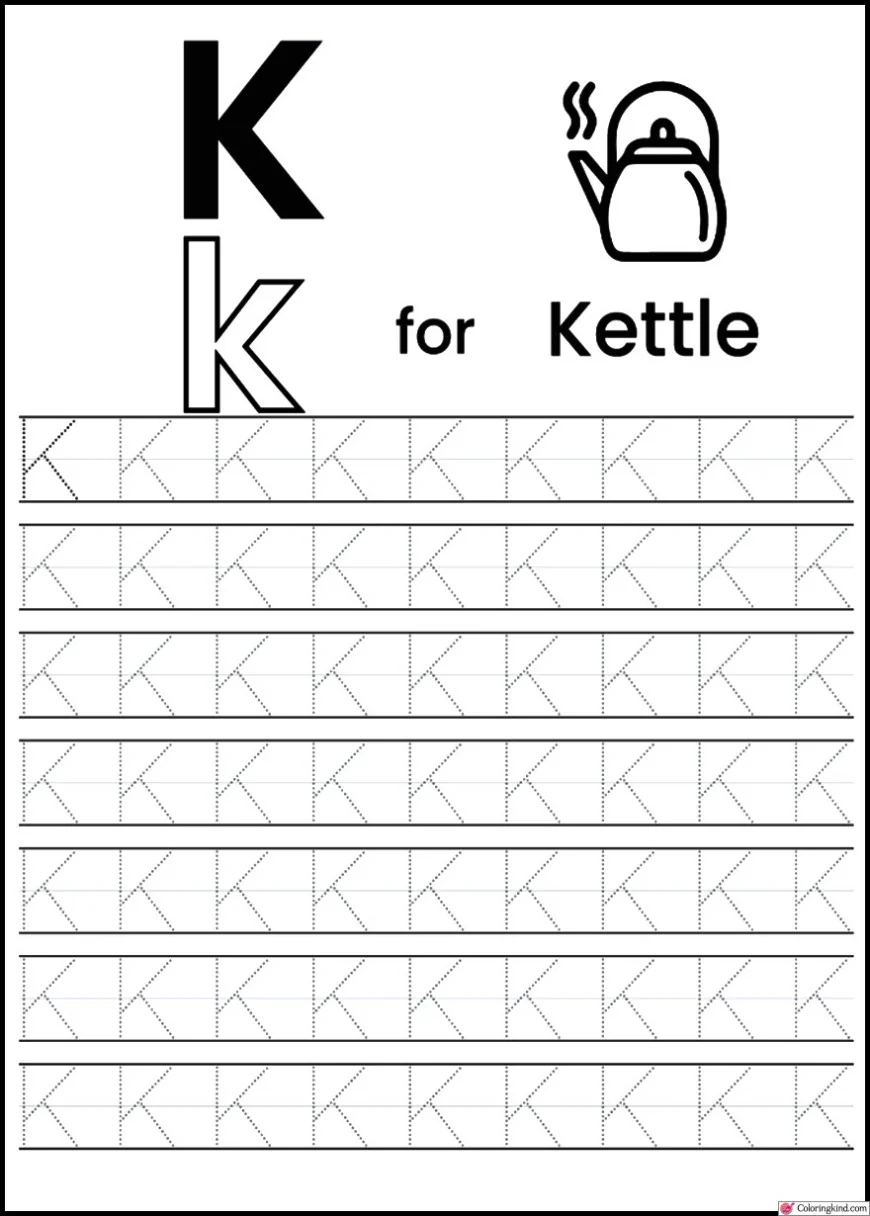 K - L Letter Tracing Worksheets