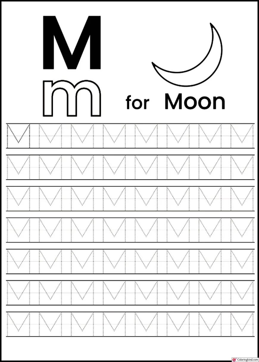 M-N Letter Tracing Worksheets