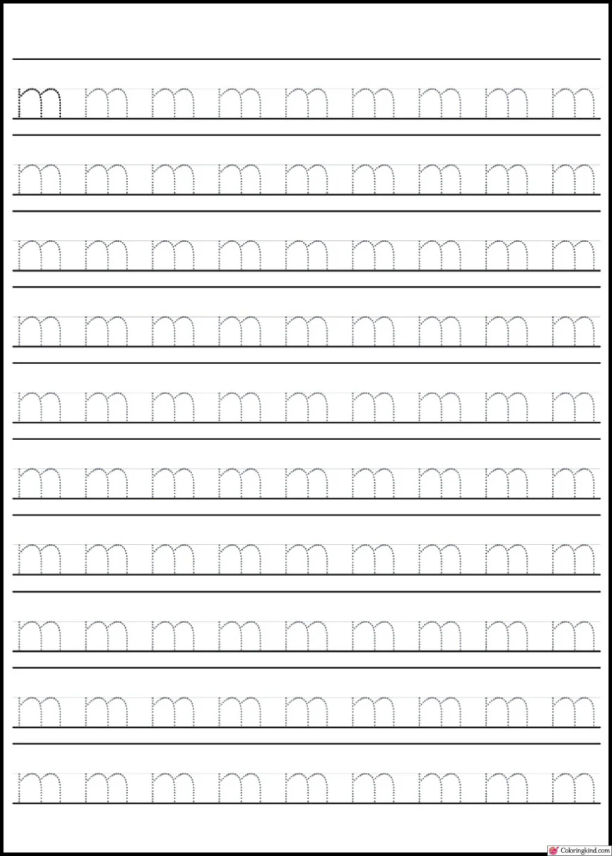 M-N Letter Tracing Worksheets