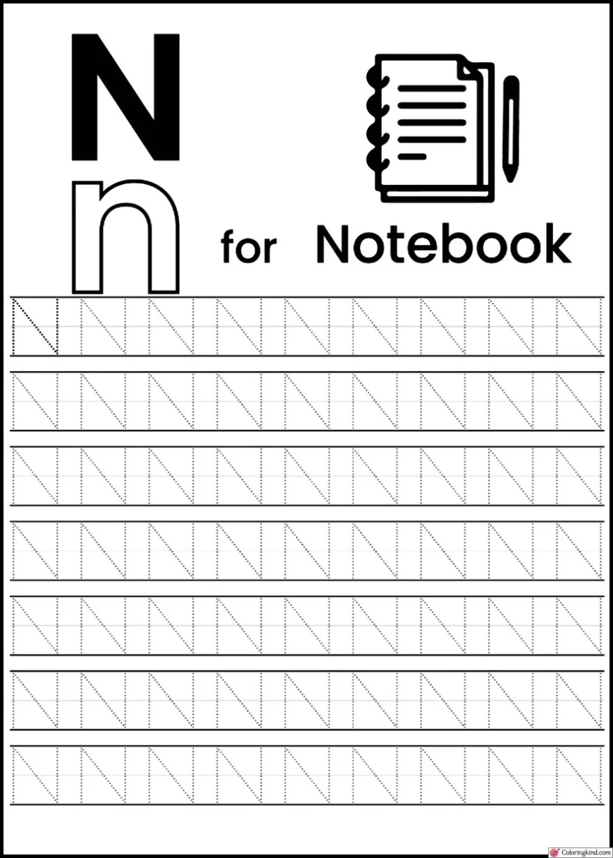 M-N Letter Tracing Worksheets