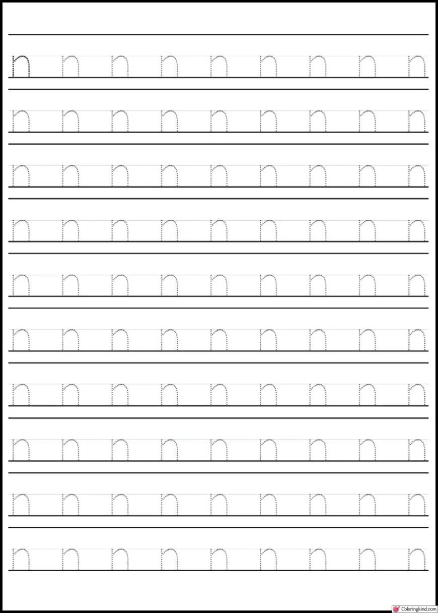 M-N Letter Tracing Worksheets