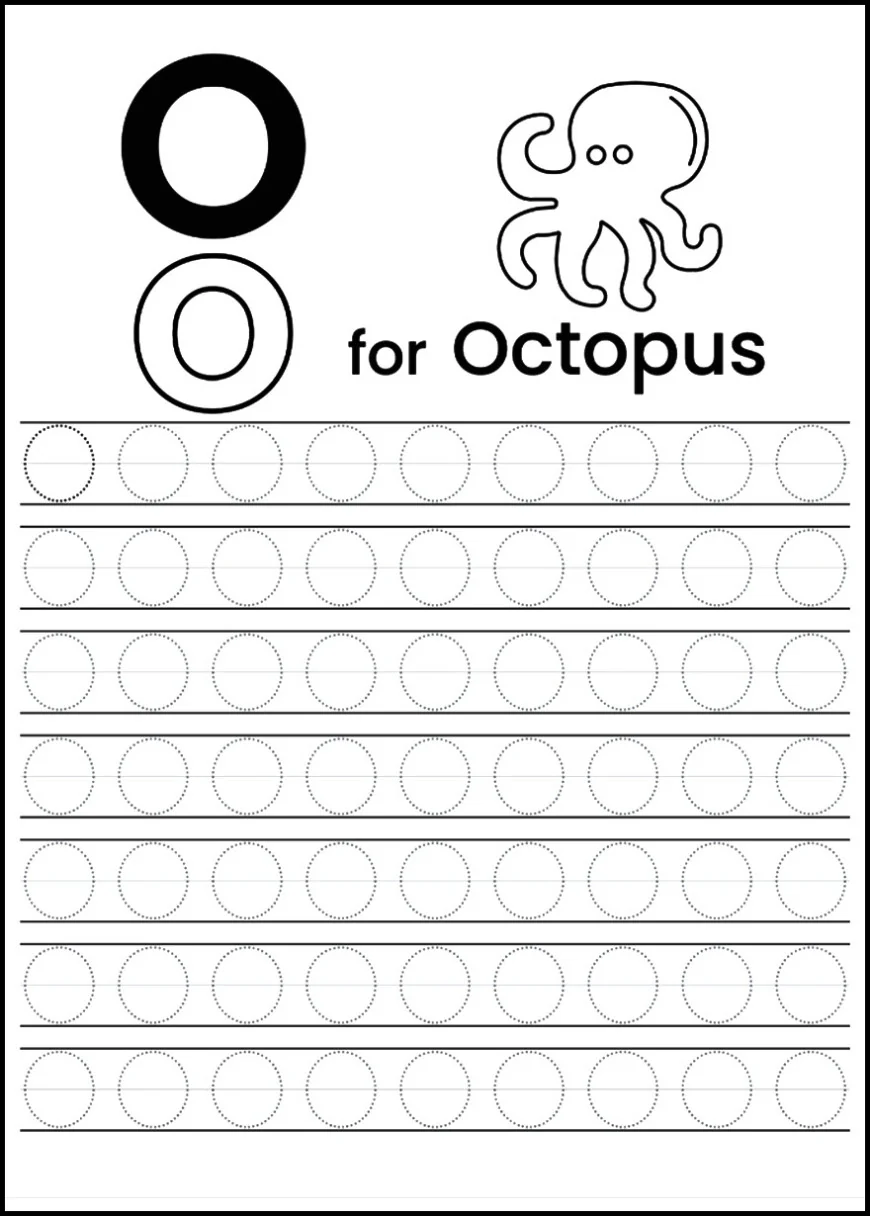 O-P Letter Tracing Worksheets