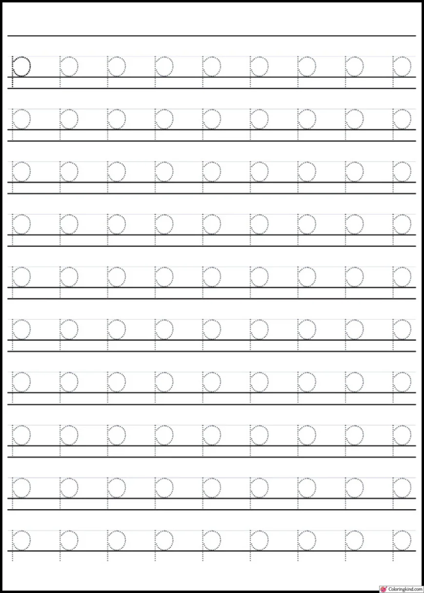 O-P Letter Tracing Worksheets