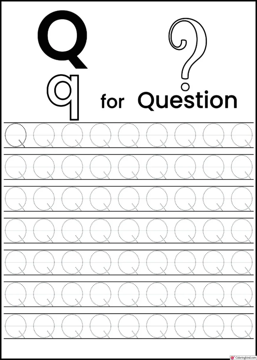 Q-R-S Letter Tracing Worksheets one paragraph