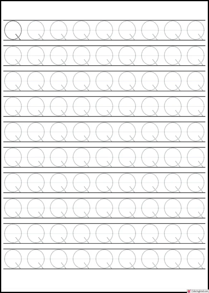 Q-R-S Letter Tracing Worksheets one paragraph