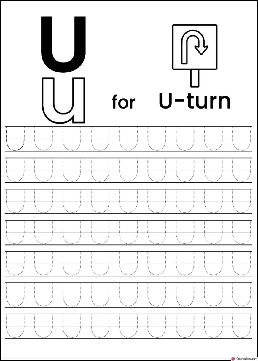 T-U Letter Tracing Worksheets