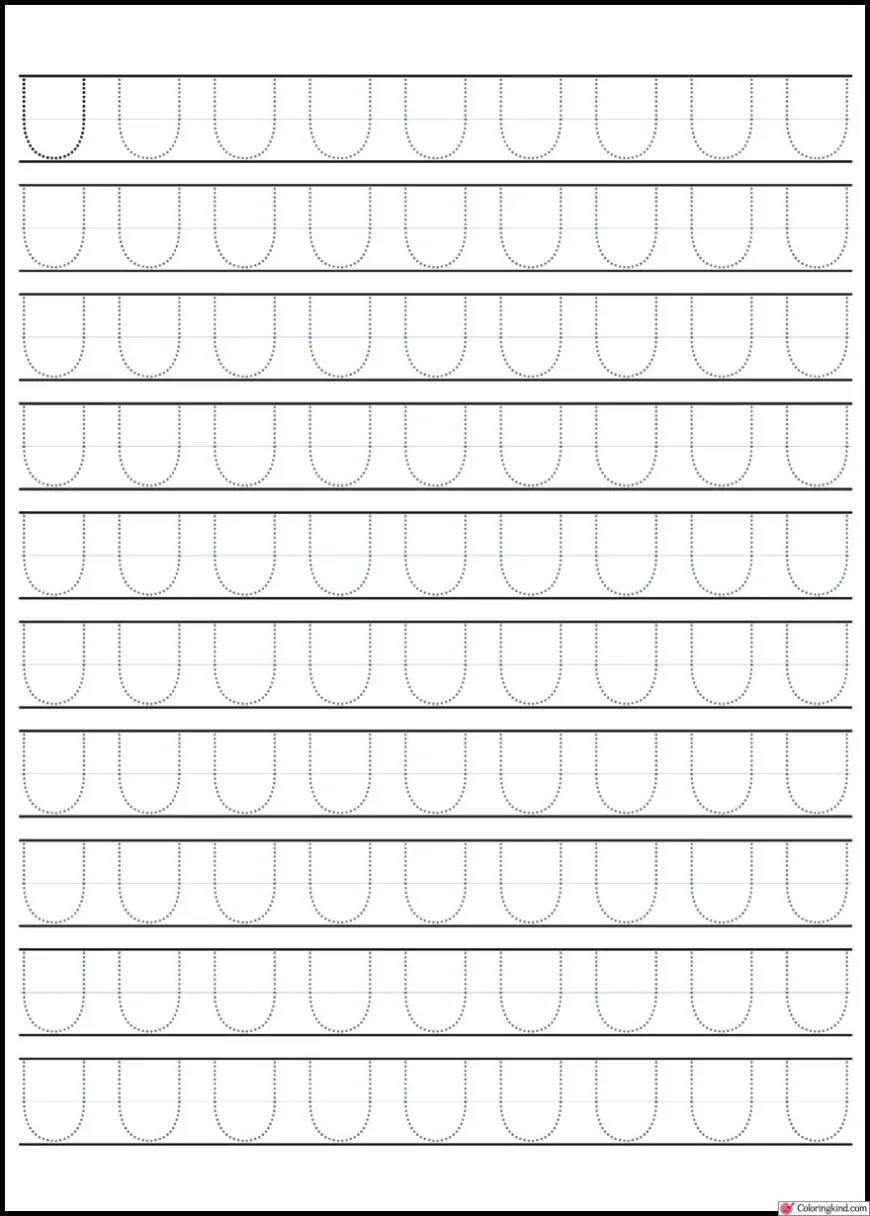 T-U Letter Tracing Worksheets