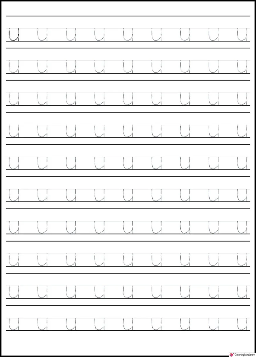 T-U Letter Tracing Worksheets