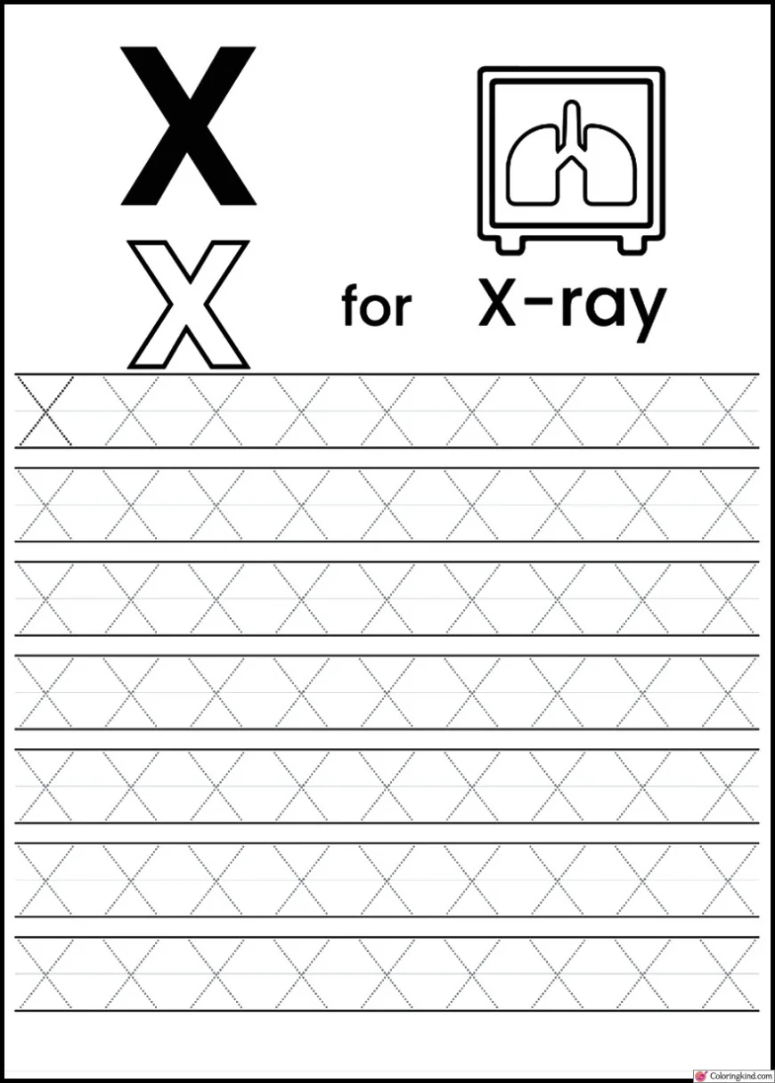 X-Y-Z Letter Tracing Worksheets