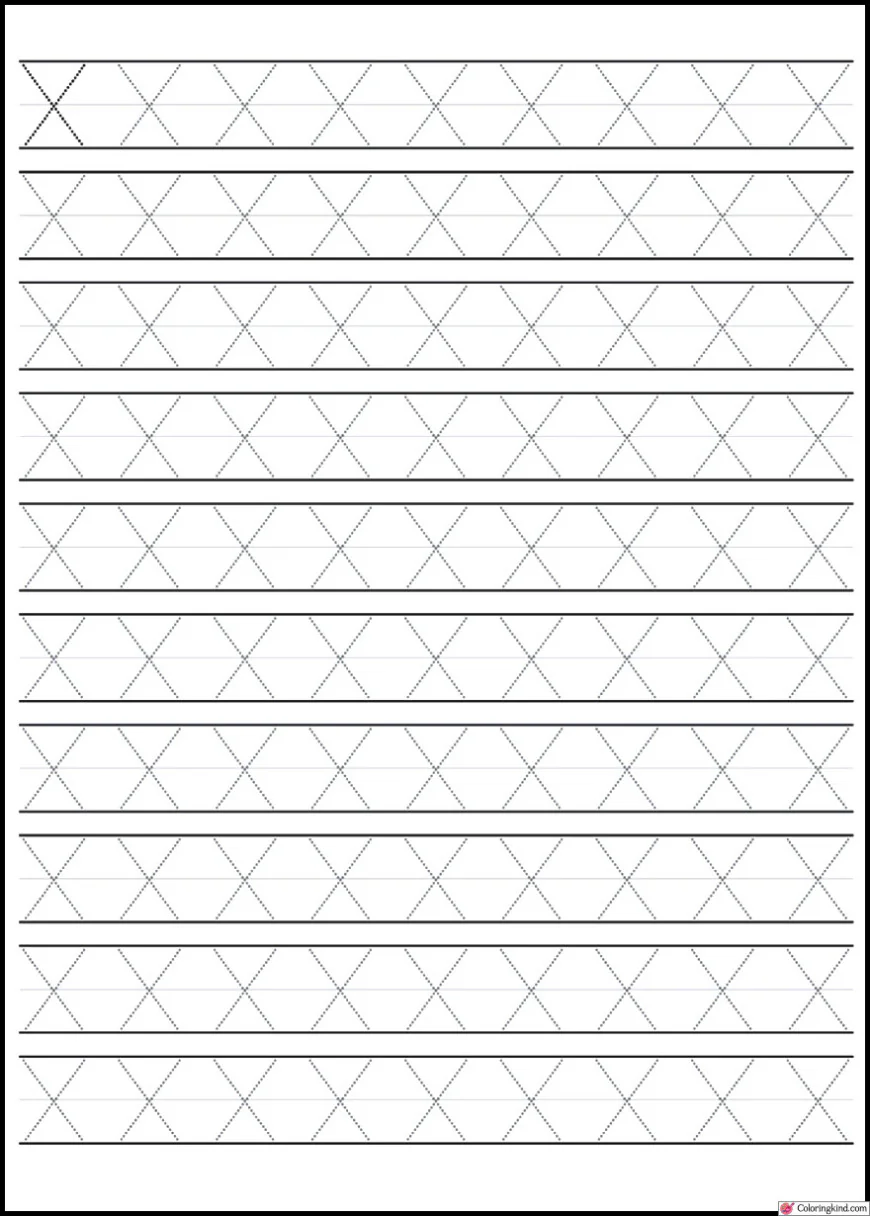 X-Y-Z Letter Tracing Worksheets