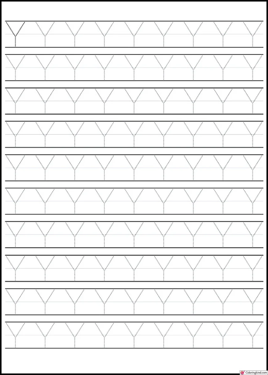 X-Y-Z Letter Tracing Worksheets