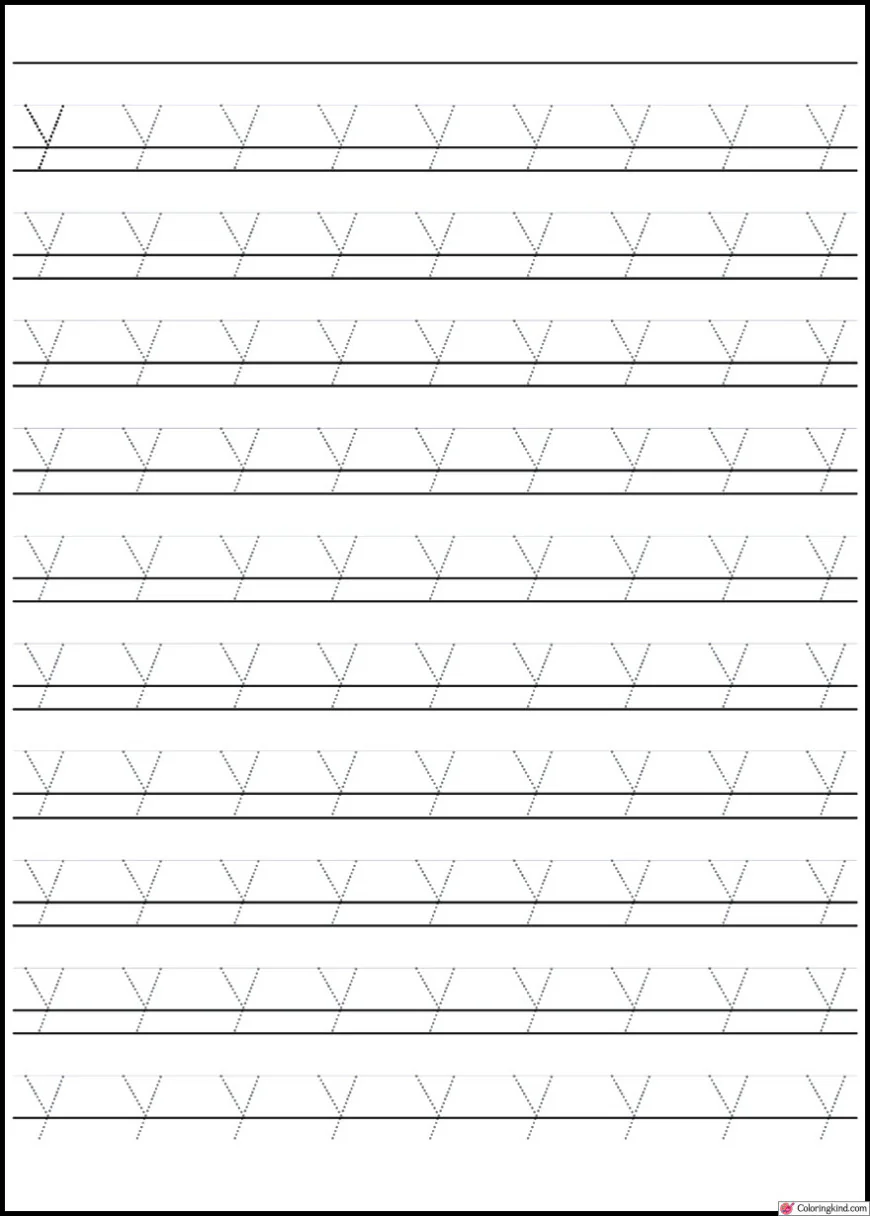 X-Y-Z Letter Tracing Worksheets