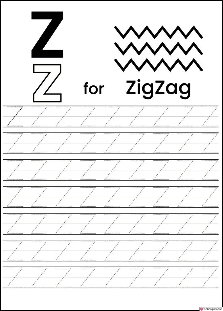 X-Y-Z Letter Tracing Worksheets