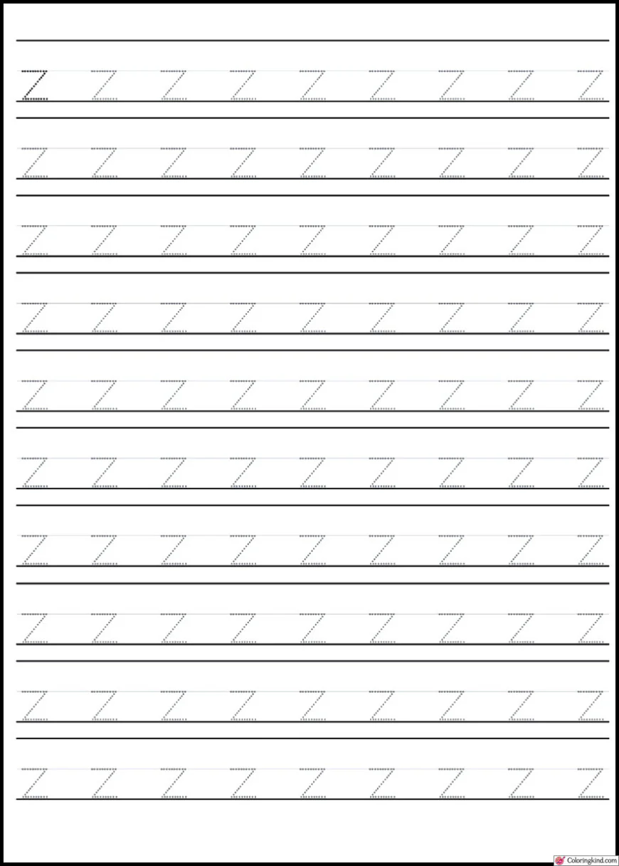 X-Y-Z Letter Tracing Worksheets