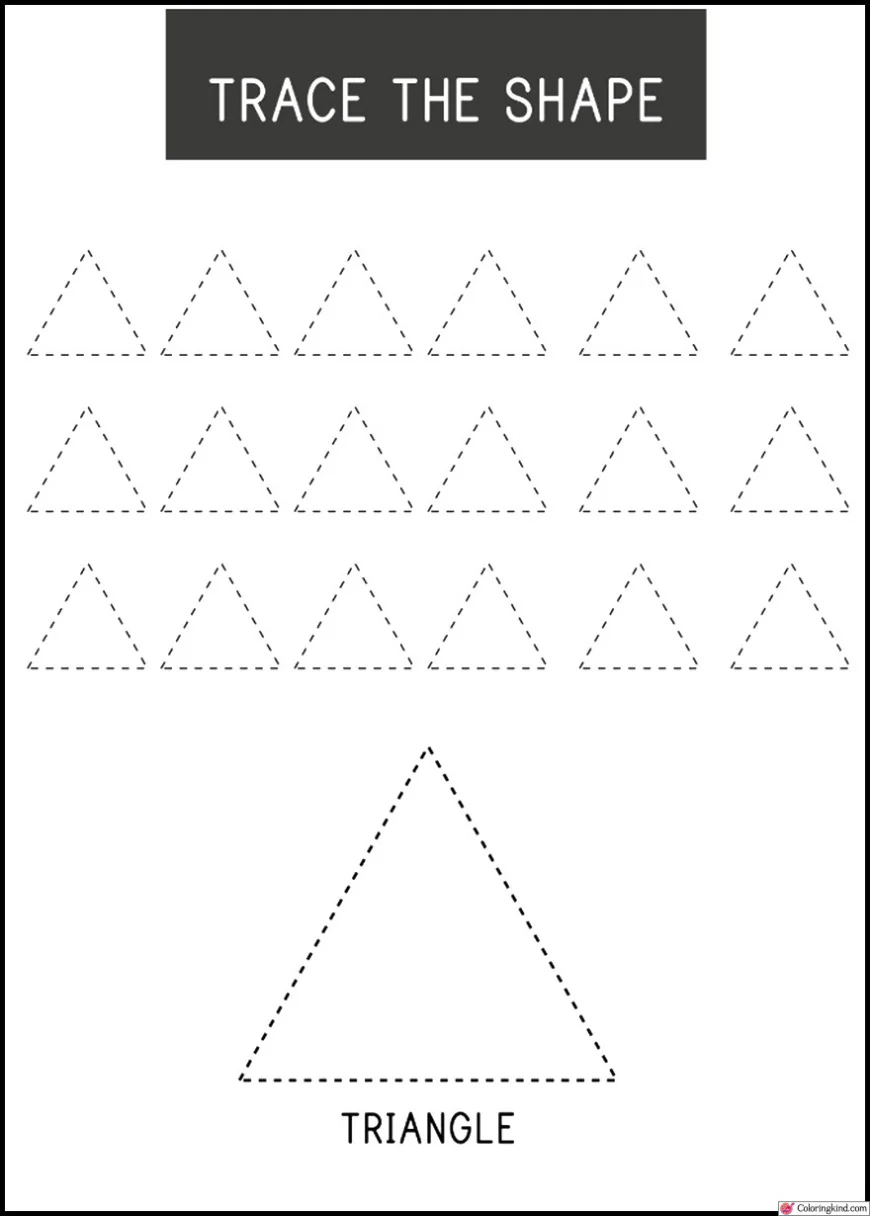 Triangle Shape Tracing Worksheet