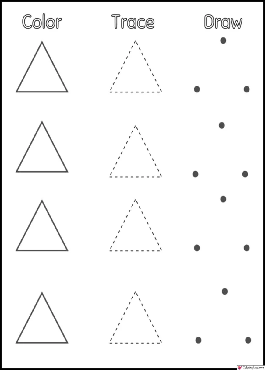 Triangle Shape Tracing Worksheet