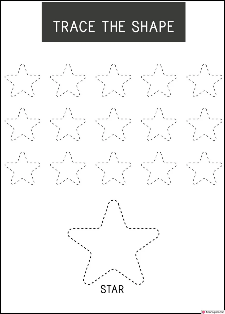 Star Shape Tracing Worksheet