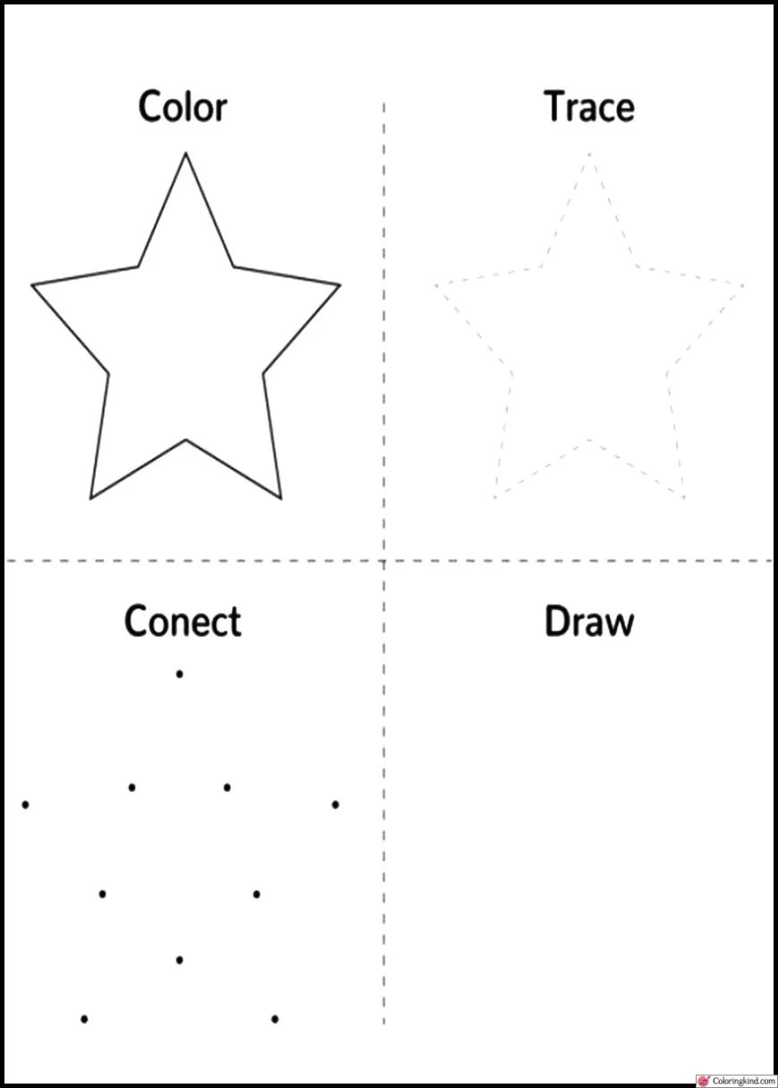 Star Shape Tracing Worksheet