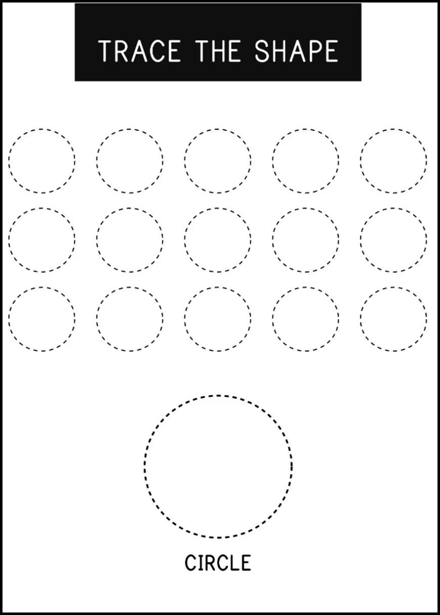 Circle Shape Tracing Worksheet