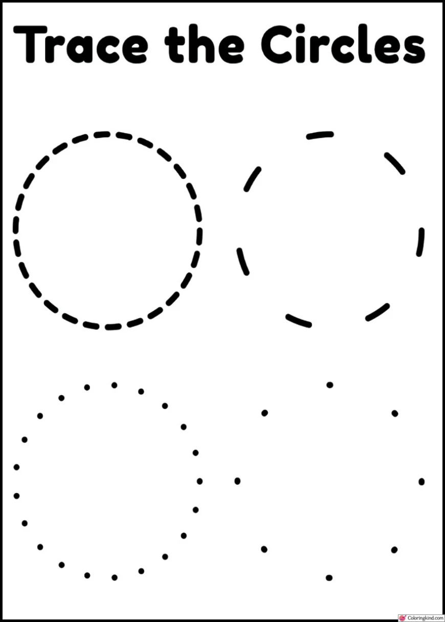 Circle Shape Tracing Worksheet