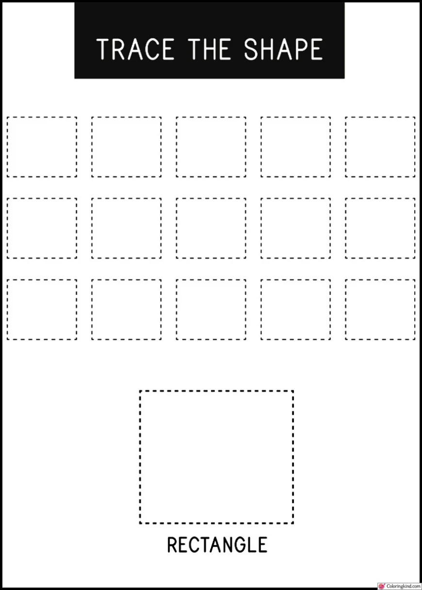 Rectangle Shape Tracing Worksheet