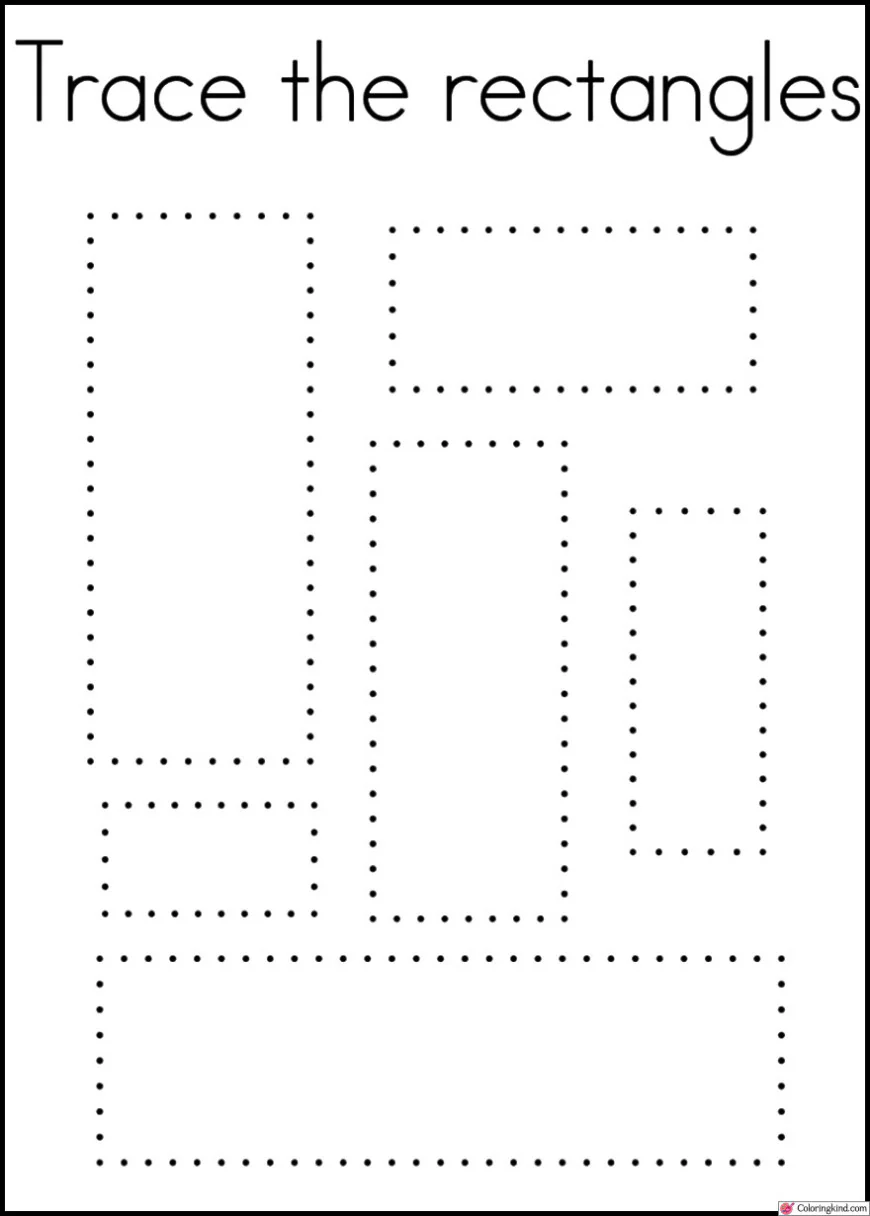 Rectangle Shape Tracing Worksheet