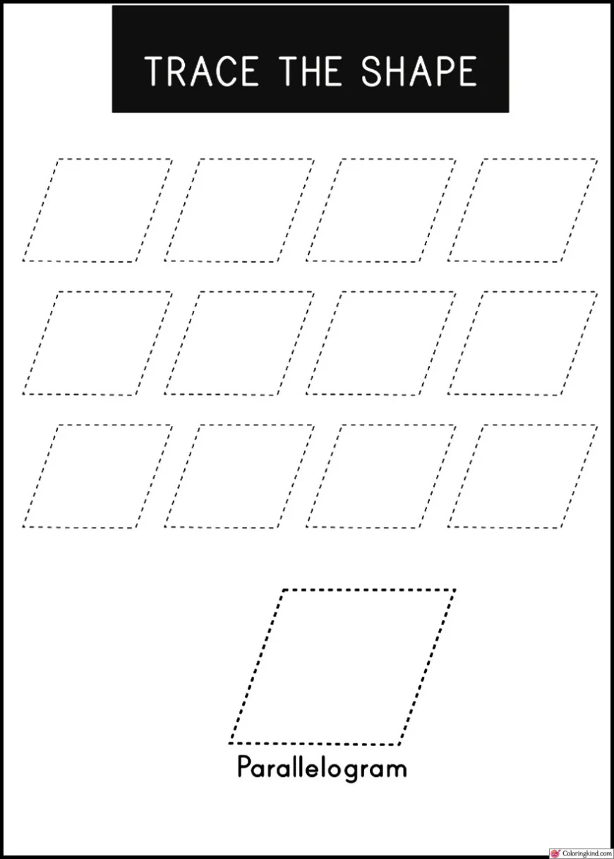 Parallelogram Shape Tracing Worksheet