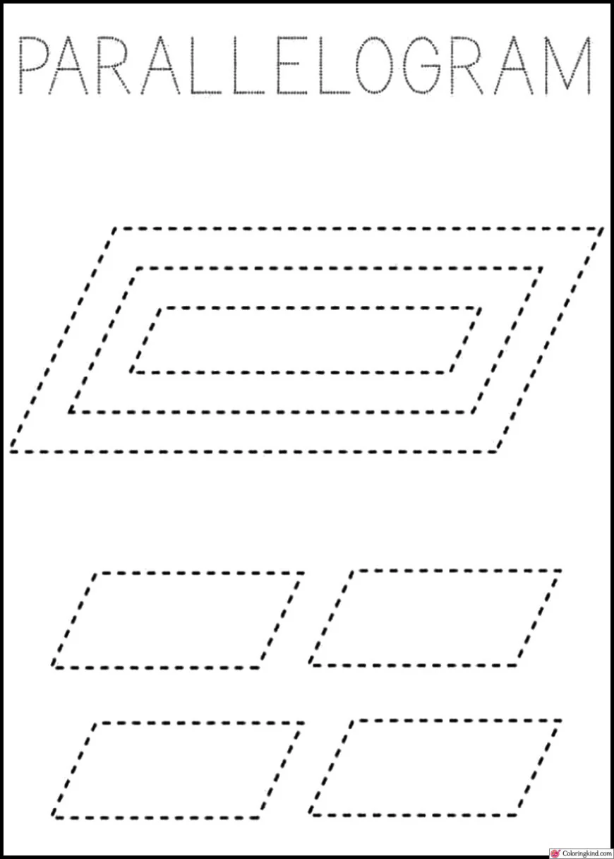 Parallelogram Shape Tracing Worksheet