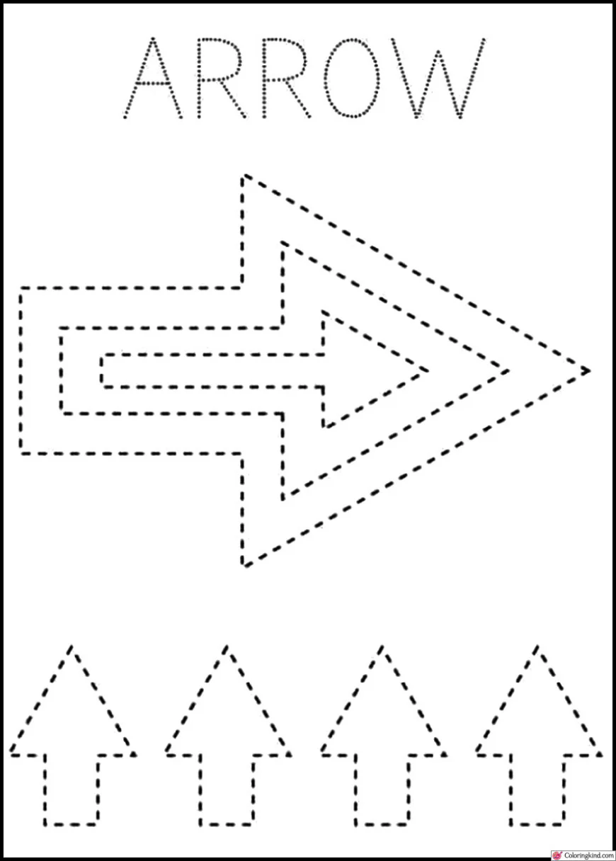 Arrow Shape Tracing Worksheet
