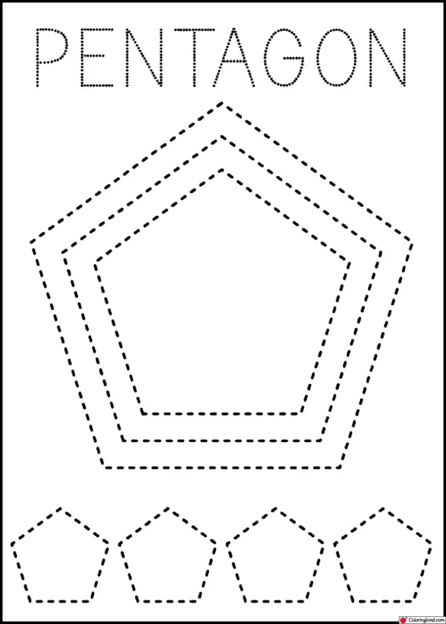 Pentagon Shape Tracing Worksheet