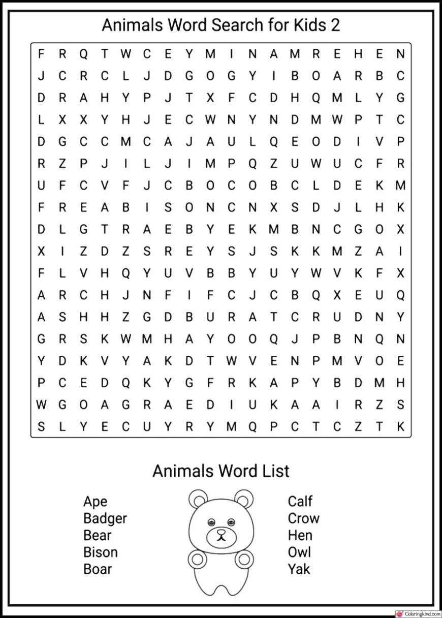 Word Search Worksheets