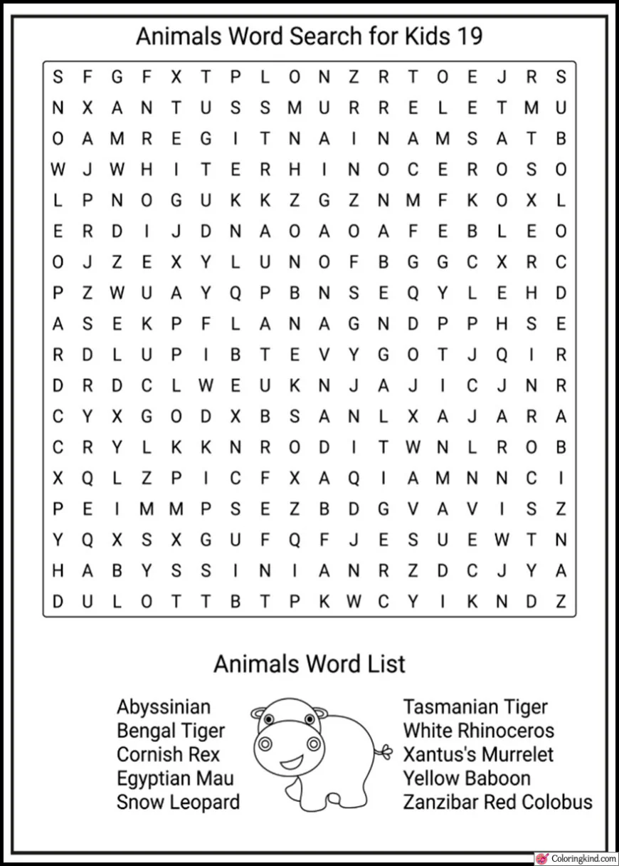 Word Search Worksheet Free