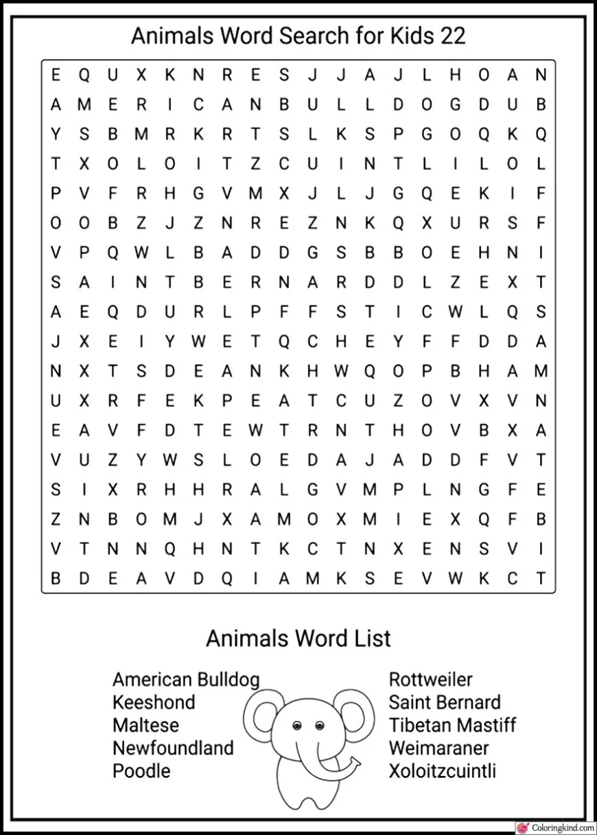 Word Search Worksheet Free