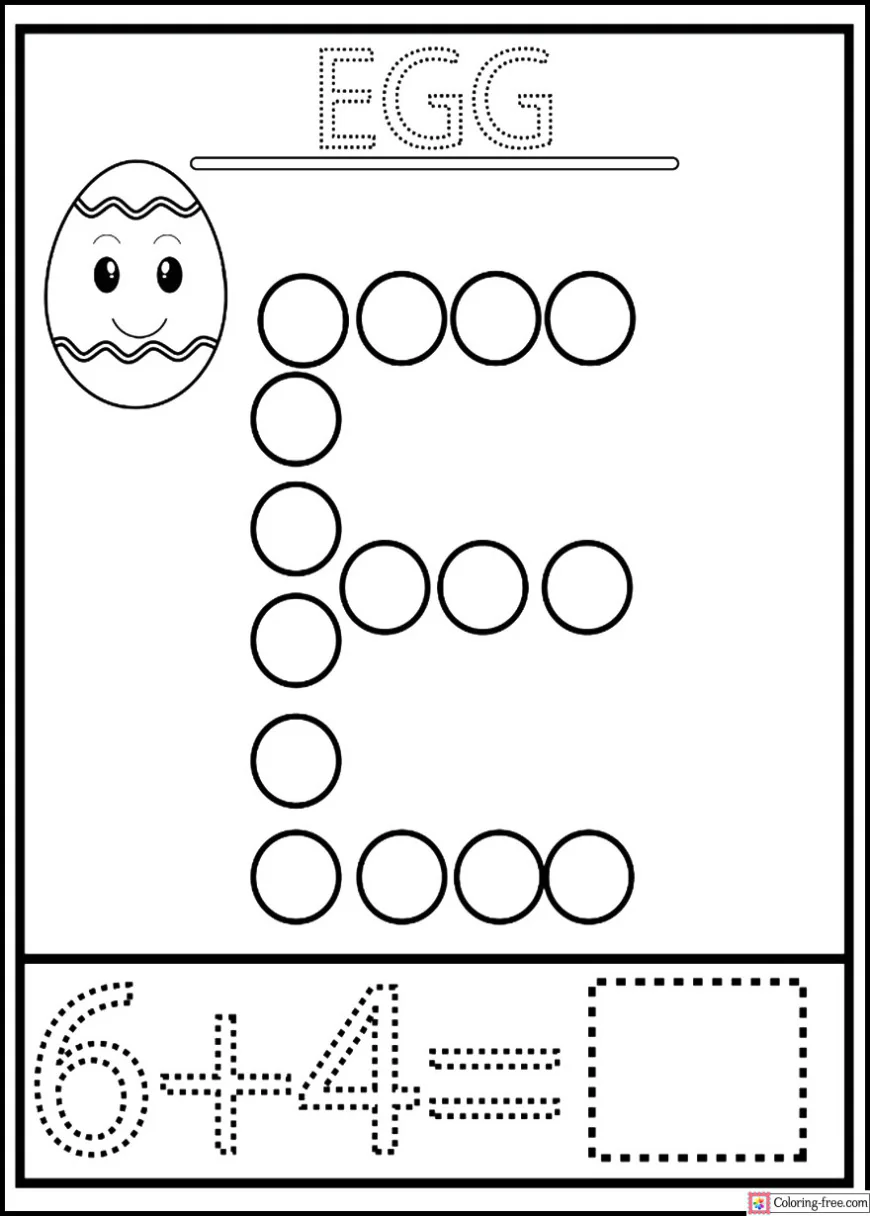 Dot Letter Number Worksheets(A,B,C,D,E,F)