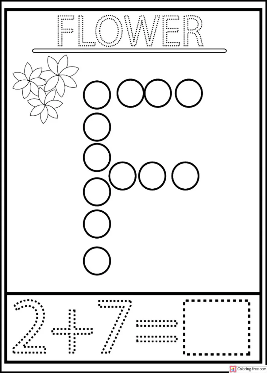 Dot Letter Number Worksheets(A,B,C,D,E,F)