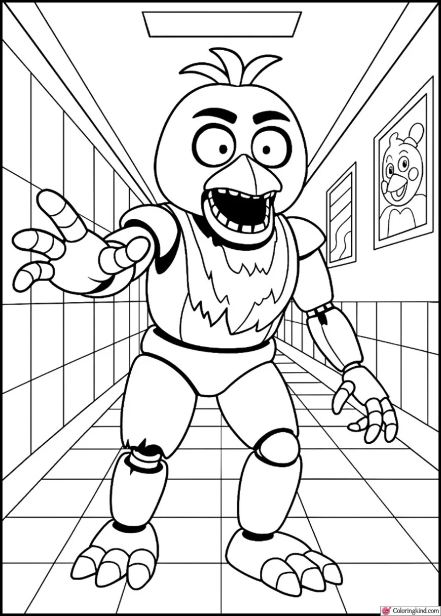Withered Chica in Hallway