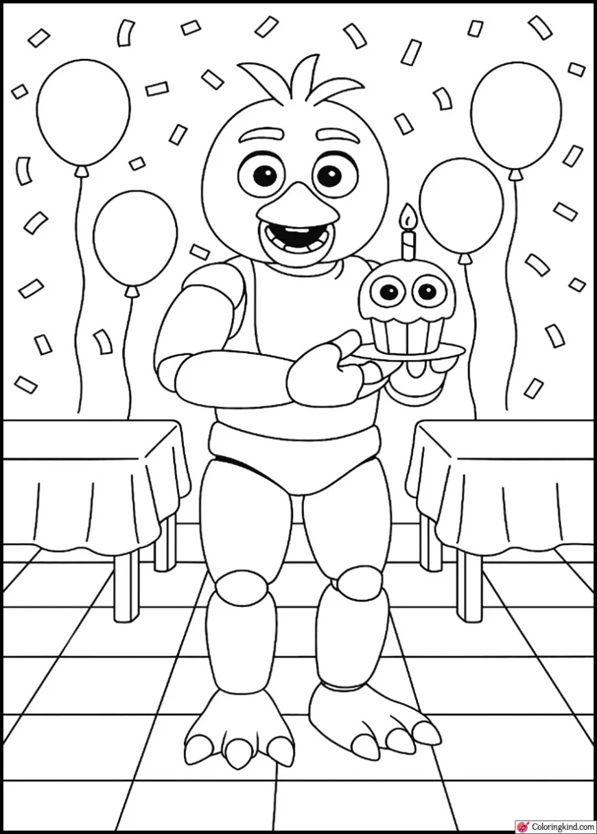 Chica in Party Room